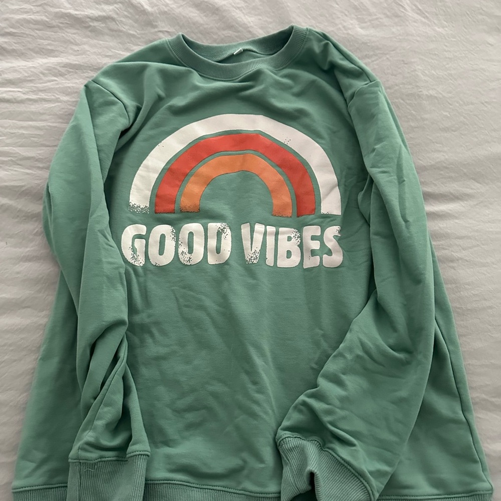 Green 'Good Vibes' Sweatshirt